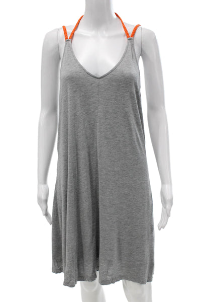 Apres Ramy Brook Womens Sundress Gray V Neck Sleeveless Short Size S