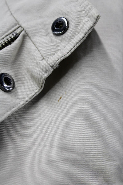 Theory Mens Military Jacket Beige Cotton Zip Size L
