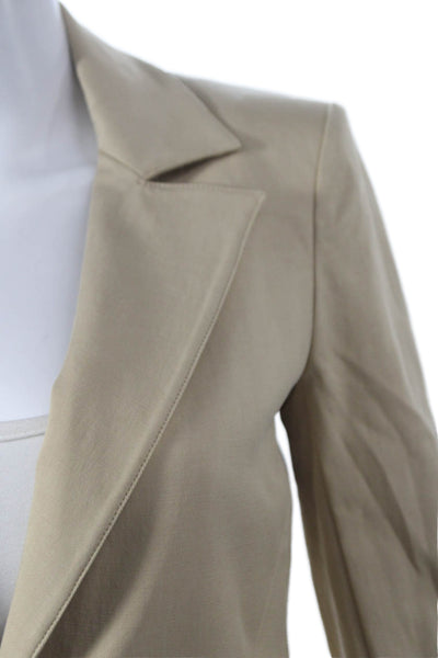 Alice + Olivia Womens Pantsuit Beige Long Sleeve Lyocell Size 2
