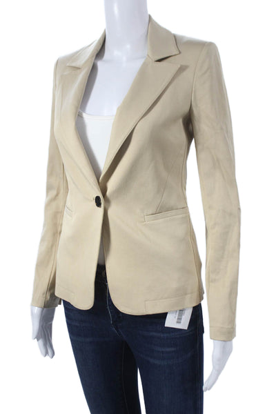 Alice + Olivia Womens Pantsuit Beige Long Sleeve Lyocell Size 2