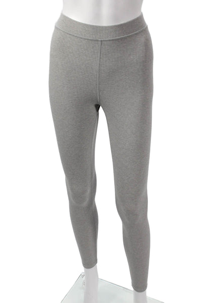 Alo Yoga Women Ankle Striped Gray Polyester Blend Yoga Leggings Size 2XS