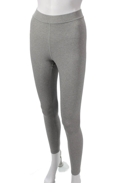 Alo Yoga Women Ankle Striped Gray Polyester Blend Yoga Leggings Size 2XS