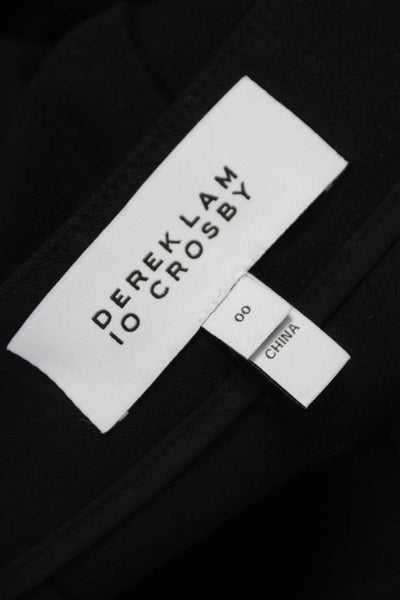 Derek Lam 10 Crosby Unisex Dress Pants Black Cotton Blend Zip Size 00