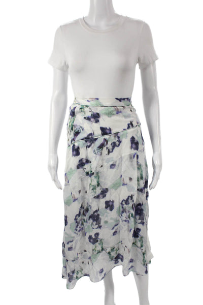 IRO Womens Multicolor Floral A-Line Skirt Polyester Blend Button Size 34