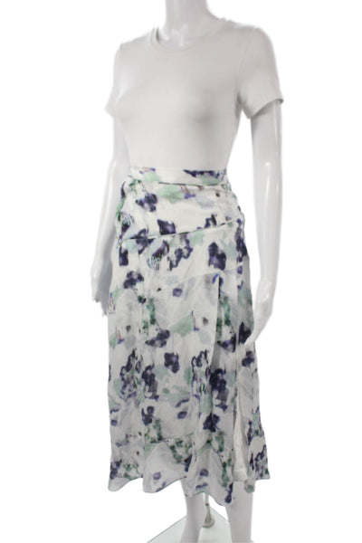 IRO Womens Multicolor Floral A-Line Skirt Polyester Blend Button Size 34