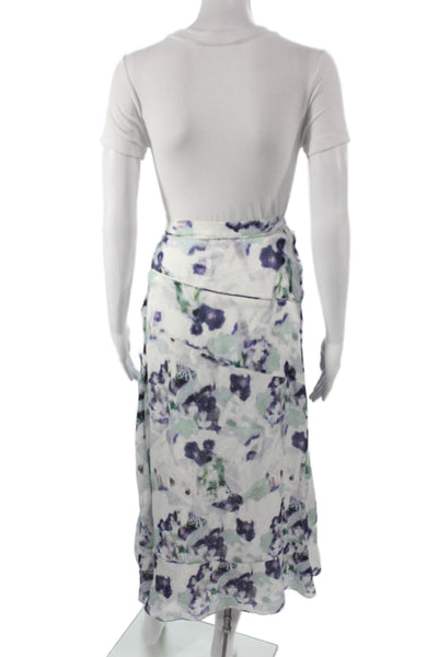 IRO Womens Multicolor Floral A-Line Skirt Polyester Blend Button Size 34