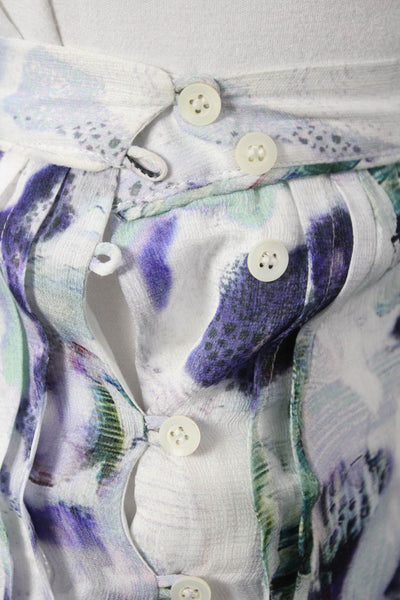 IRO Womens Multicolor Floral A-Line Skirt Polyester Blend Button Size 34