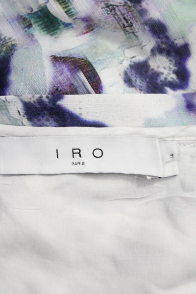 IRO Womens Multicolor Floral A-Line Skirt Polyester Blend Button Size 34