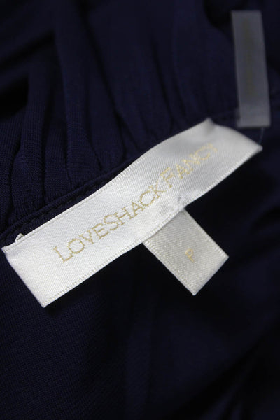 Love Shack Fancy Women Blue Rayon V-Neck Sleeveless Bodycon Mini Dress Size 0P