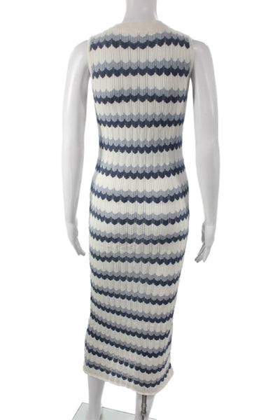 Goldie Women Maxi Dress Multicolor Chevron Round Neck Sleeveless Size XS