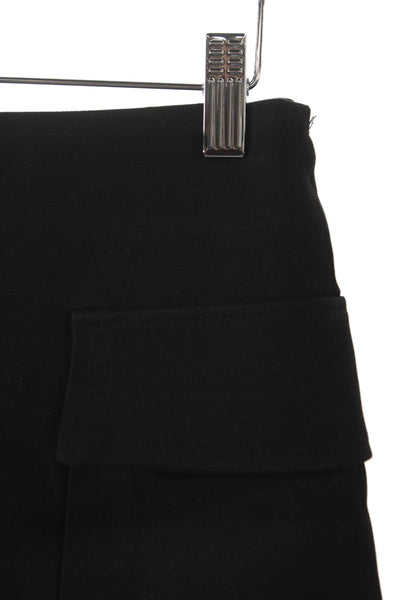 A.L.C. Womens Cargo Mini Skirt Black Viscose Buckle Size 0