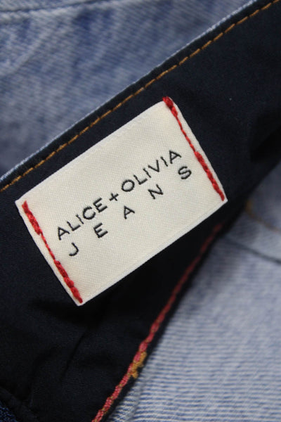 Alice + Olivia Womens Pleated Blue Cotton Mini Skort Button Size 25