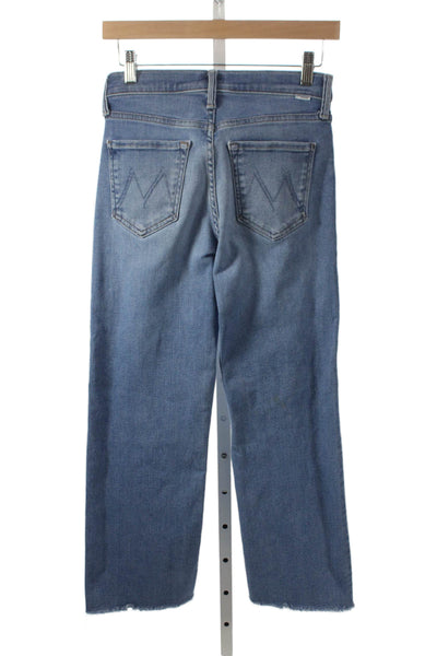 Mother Women Cropped Wide Leg 90s Jeans Blue High Rise Size 24