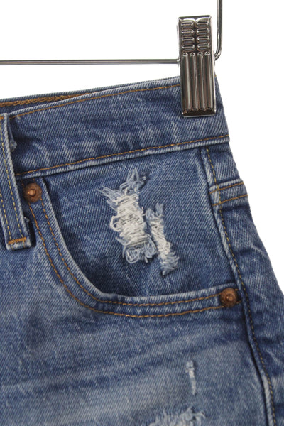 Levi Strauss & Co Womens Cut-Off Distressed Blue Denim Shorts Size 23