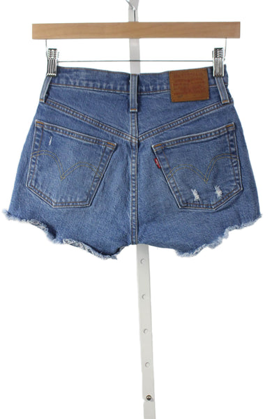 Levi Strauss & Co Womens Cut-Off Distressed Blue Denim Shorts Size 23