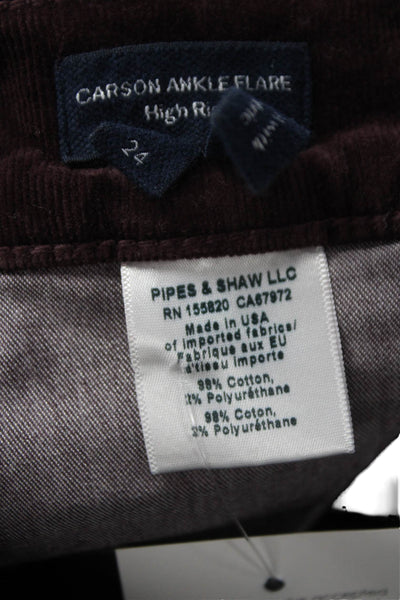 Veronica Beard Womens Ankle Pants Brown Zip 98% Cotton Size 24