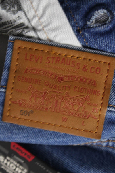 Levi Strauss & Co Women Cut-Off Distressed Blue Cotton Shorts Size 23
