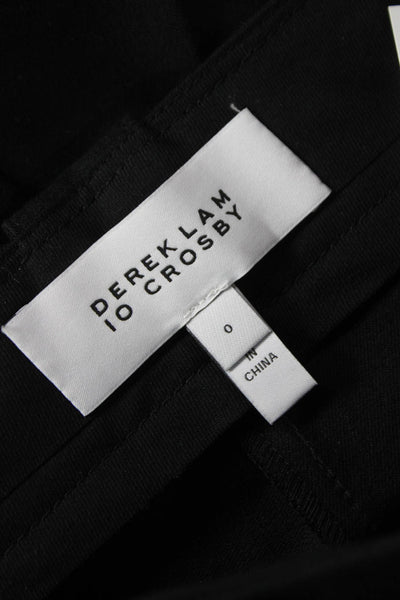 Derek Lam 10 Crosby Unisex Black Dress Pants Zip 96% Cotton 4% Elastane Size 0
