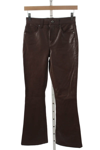 Veronica Beard Unisex Adults Brown Flare Pants Polyester Button Size 24