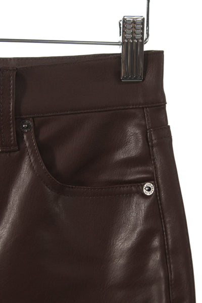 Veronica Beard Unisex Adults Brown Flare Pants Polyester Button Size 24