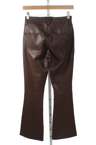 Veronica Beard Unisex Adults Brown Flare Pants Polyester Button Size 24