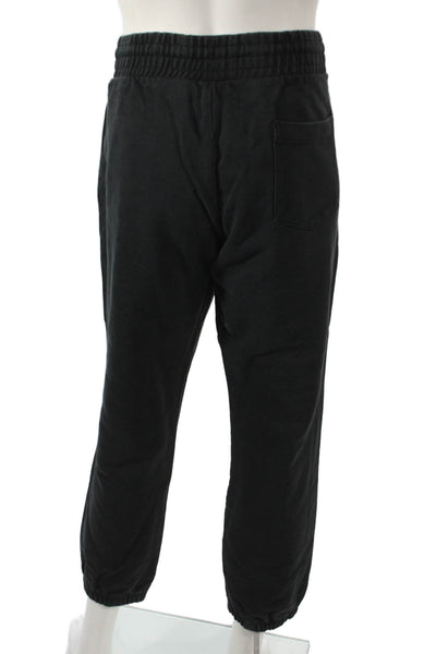 Adidas Unisex Adults Black 100% Cotton Jogger Pants Drawstring Size XL