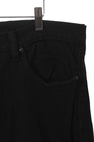 Levis Mens Straight Black Jeans Button Cotton Inseam 32 Size 38