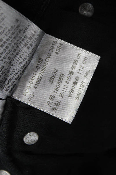 Levis Mens Straight Black Jeans Button Cotton Inseam 32 Size 38