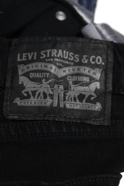 Levis Mens Straight Black Jeans Button Cotton Inseam 32 Size 38