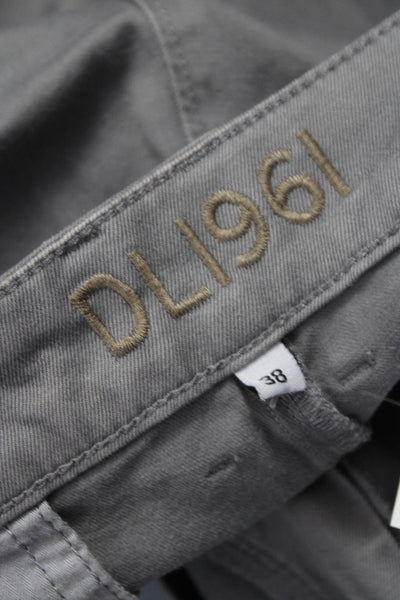 DL1961 Mens Chino Pants Gray Cotton Blend Button Closure Casual Size 38