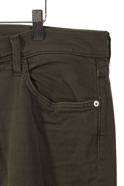 7 For All Mankind Mens Slim Green Cotton Jeans Mid Rise Size 38