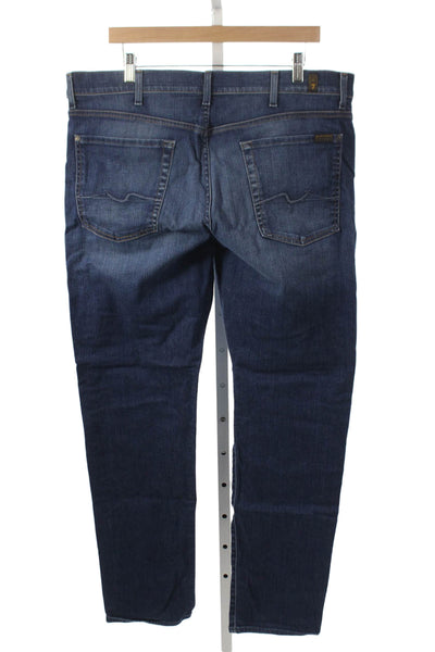 7 For All Mankind Mens Skinny Blue Cotton Jeans Size 38