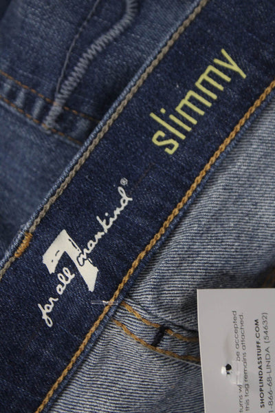 7 For All Mankind Mens Skinny Blue Cotton Jeans Size 38
