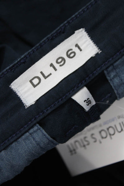 DL 1961 Mens Chino Pants Blue Cotton Blend Button Fly Size 36