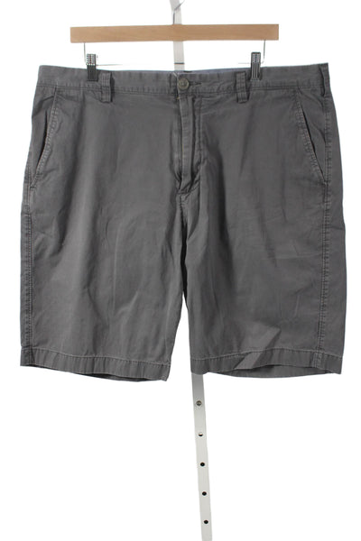 J Crew Mens Chino Shorts Gray 100% Cotton Button Fly Size 38W