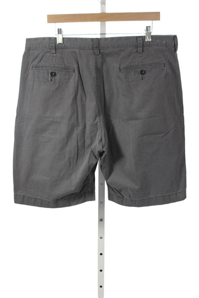 J Crew Mens Chino Shorts Gray 100% Cotton Button Fly Size 38W