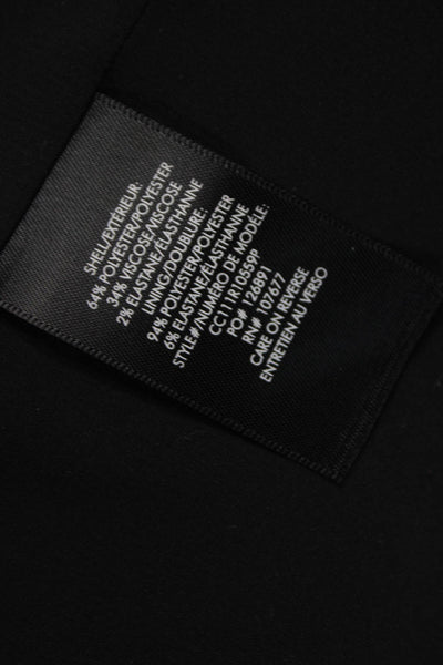 Alice + Olivia Womens Shift Dress Black Sleeveless Zip Round Neck Short Size S