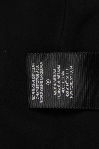 Alice + Olivia Womens Shift Dress Black Sleeveless Zip Round Neck Short Size S