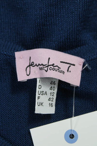 Jennifer T Women Basic Cotton Tank Top Blue Round Neck Sleeveless Size 12