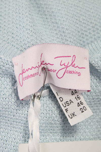 Jennifer Tyler Womens Cashmere Sleeveless Tank Blue Round Neck Size 16