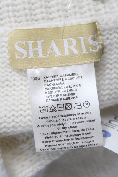 Sharis Women Basic Cashmere White Cowl Neck Sleeveless Tank Size L