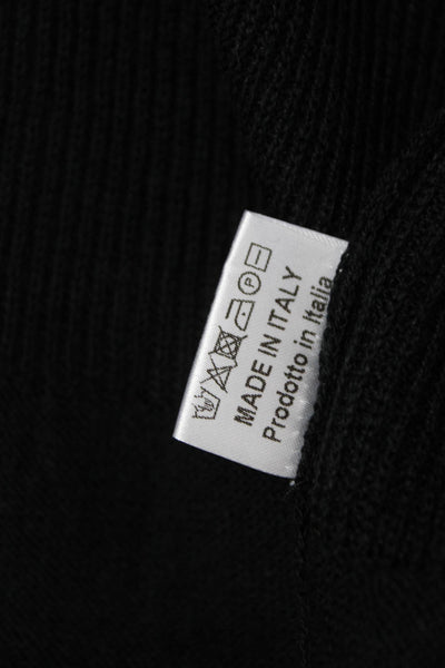 Jennifer T Womens Black Collared Cotton Cardigan Sweater Long Sleeve Size S