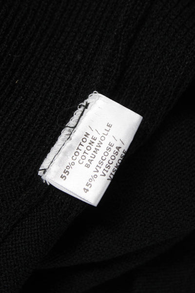Jennifer T Women Black Collared Long Sleeve Cardigan Size M