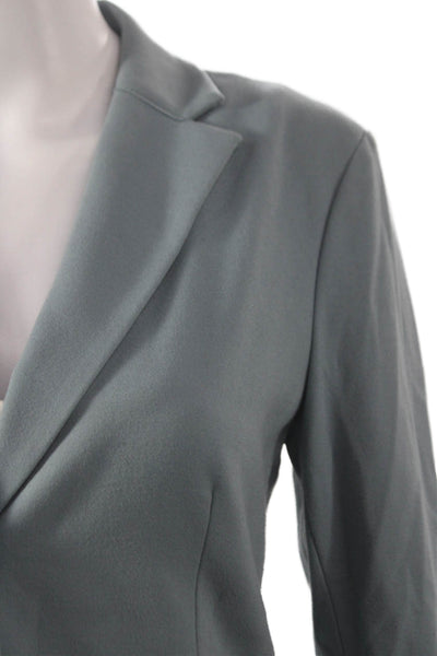 Sharis Women Blazer Blue Viscose Blend Button Long Sleeve Size 44