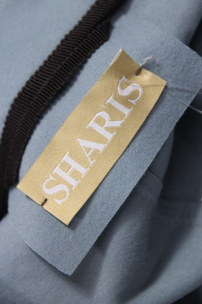 Sharis Women Blazer Blue Viscose Blend Button Long Sleeve Size 44