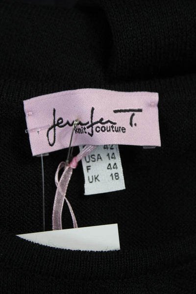 Jennifer T Women Basic Sleeveless Tank Black Round Neck Size 48
