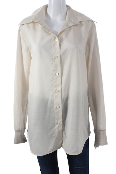 Lorena Antoniazzi Women Tunic Virgin Wool Beige Long Sleeve Size 48