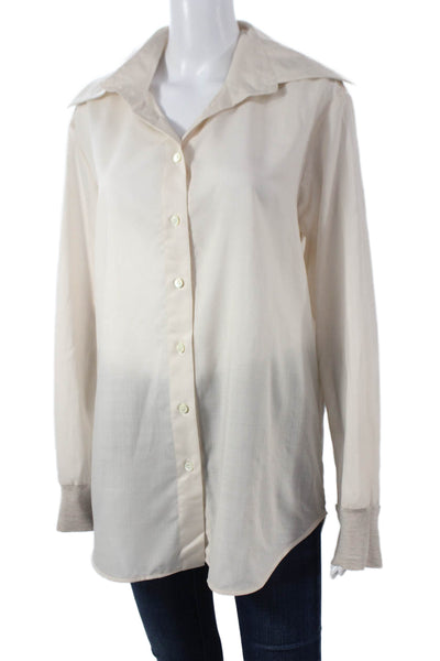 Lorena Antoniazzi Women Tunic Virgin Wool Beige Long Sleeve Size 48