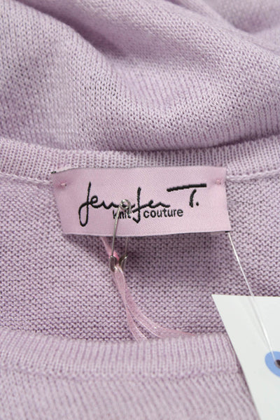 Jennifer T Women Sleeveless Tank Top Purple Cotton Blend Round Neck Size 48