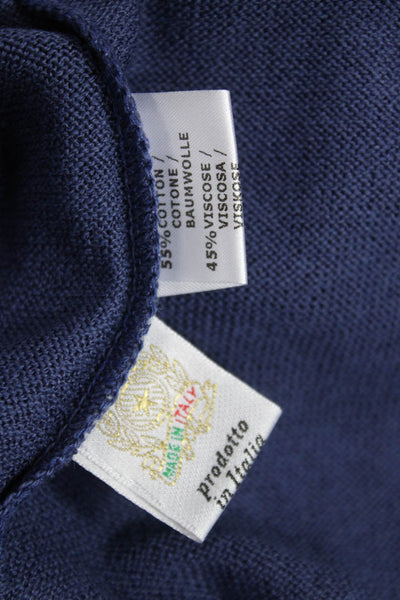 Jennifer T Women Basic Round Neck Tank Blue Cotton Viscose Size 12